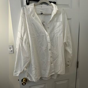 American Eagle Oversized White Button Down Shirt